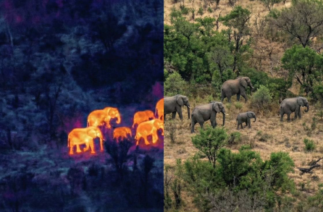 Thermal imaging sensor payload in operation